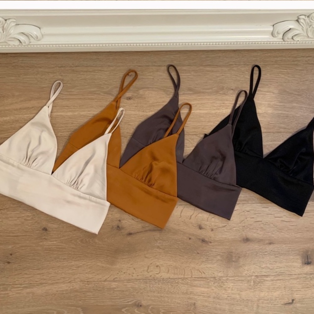 🔃 Reposh - Next Level Satin Bralette | Graphite🖤 - Picture 5 of 8